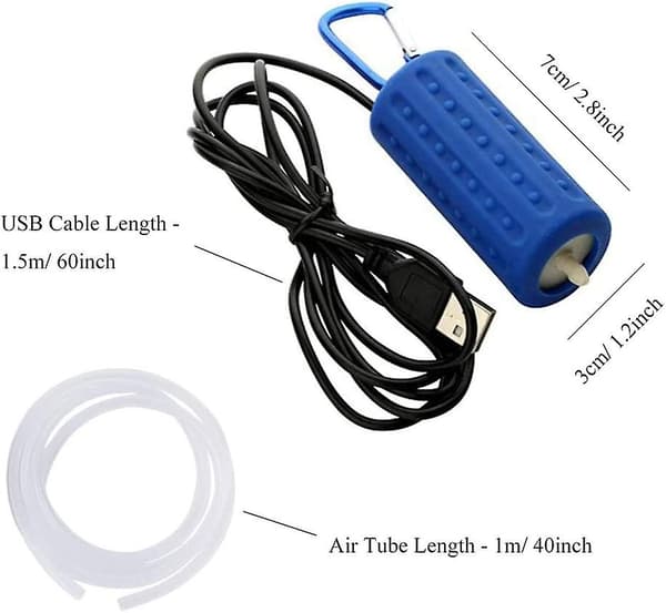 Akvarieluftpump, mini USB akvarium fisk tank syrepump 5v (mörkblå)
