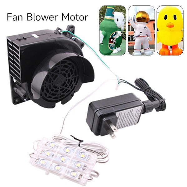Uppblåsbar fläkt ersättning 12v 1.5a fläkt fläktmotor 3 led lig 220v yo