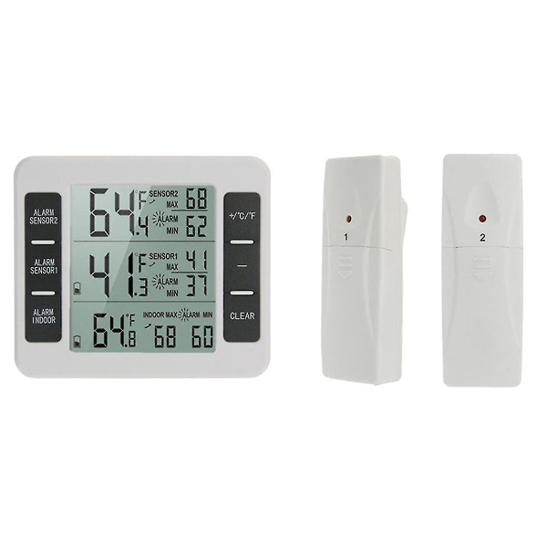 LCD digital termometer Hygrometer Inomhus utomhustemperatur Fuktighetsmätare Temperatur- och fuktighetssensor,b