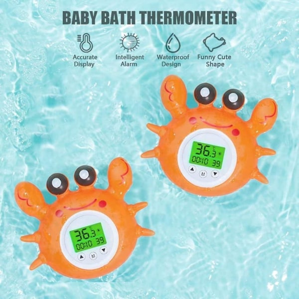 Digital badtermometer för bebis, krabba badtermometer, snabb och exakt flytande badleksak för småbarn
