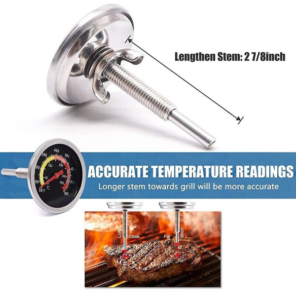 Bbq kolgrill röktermometer temperaturmätare grop grilltermometer Yo