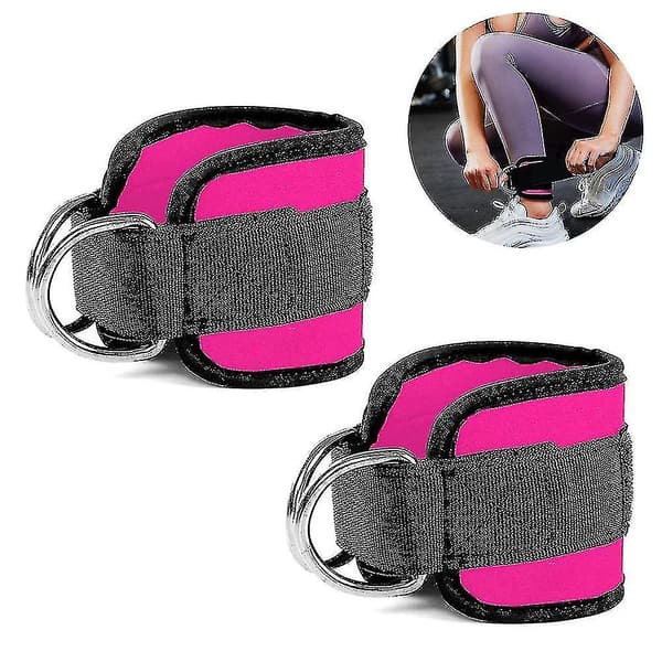 Ankelrem kompatibel med kabelmaskiner kompatibel med kickbacks, gluteträning (rosröd)