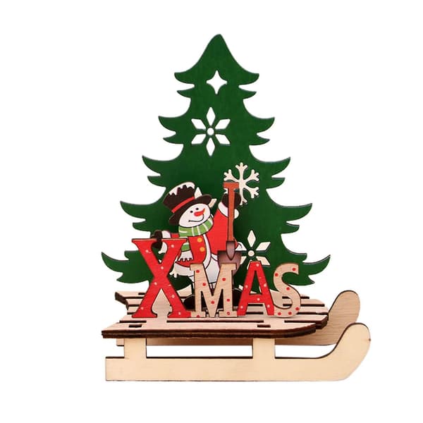 Julgranspynt i trä - älg, tomte och snögubbe - DIY-dekoration