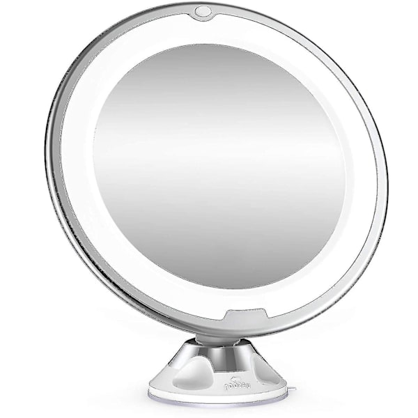 Sminkspegel 10x Förstoring Led Upplyst Sminkspegel 360 Svängbar Med Integrerad Sugkopp Rakspegel Väggspegel Förstoringsspegel