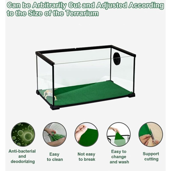 Skäggagam Reptilmatta 2-pack Ödla Terrarium Sängkläder Substrat Liner Orm Sängkläder Tillbehör Passar Orm Gecko Sköldpadda Leguan