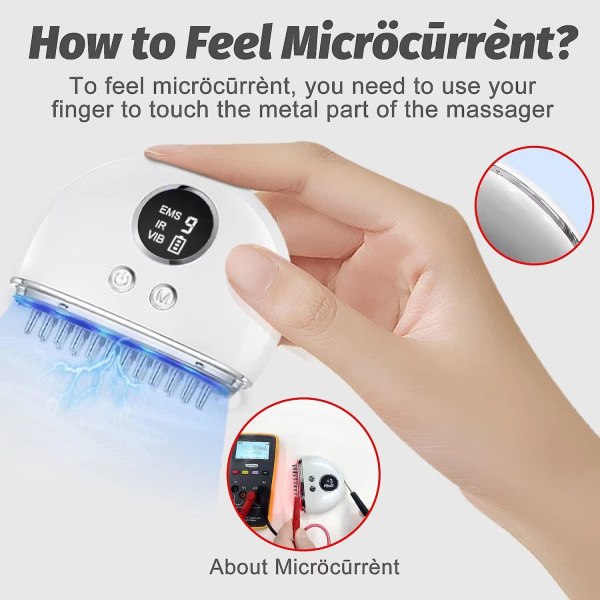Elektrisk massageapparat för hårbotten Gua Sha massageverktyg, bärbara Gua Sha-verktyg för hudvård, kroppssmärtlindring med 9 power och 4 lägen, mikroström,