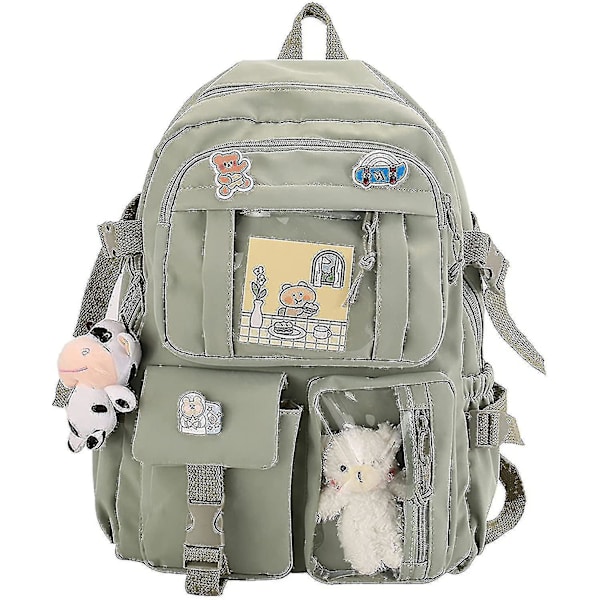 Kawaii skolväska med hängsmycke, liten ryggsäck, skolmaterial, gymnasieväska