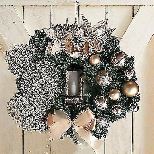 Julkrans Konstgjorda Blommor Champagne 25cm Julkransar Jul Spiskrans För Inomhus Utomhus Jul Dekor För Dörr Vägg Fönster
