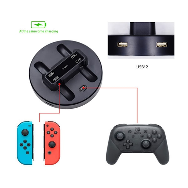 Multiladdare 4 laddningsstation Dock för Nintendo Switch