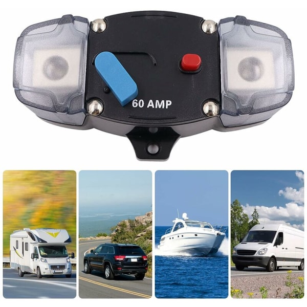 Auton sulakepidike 12V-48V Audiosulakkeiden suojausjärjestelmä autolle, matkailuautolle, veneelle (60A)