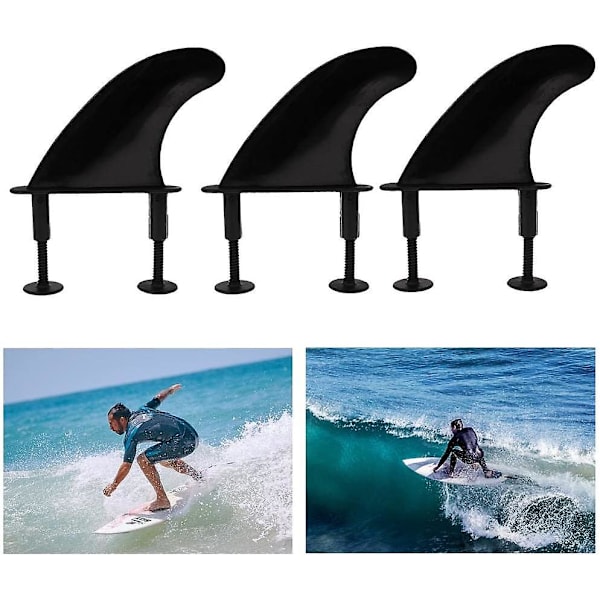 3 stycken mjuka surfbrädefen + ersättning 6 bultar för mjuk surfbräda roder
