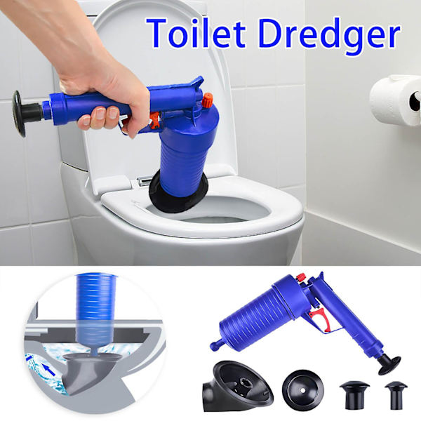 Genom toaletten Mudderverk Sewer Muddra en pistol genom rörledningen Mudderverk genom avloppsverktyget Toalettblått