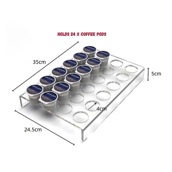 Akryl Kaffe Kapsel Displayställ U-form 24 Hål Transparent Kaffe Bönor Displayställ Kaffe Förvaringsställ