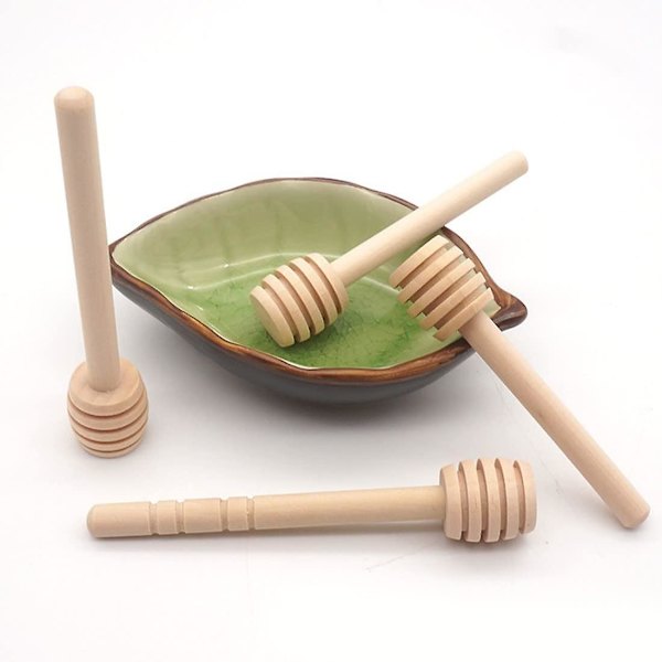 Mini trä honungssked 8cm honungsstick sylt klassisk lyftare 20-pack