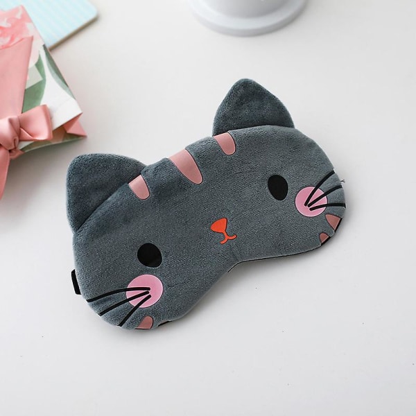 Söt ögonmask för sömn 3 stycken tecknad katt hund ansikte ögonlock rolig djur sovmask mjuk lätt natt sovmasker Kitty (katt)