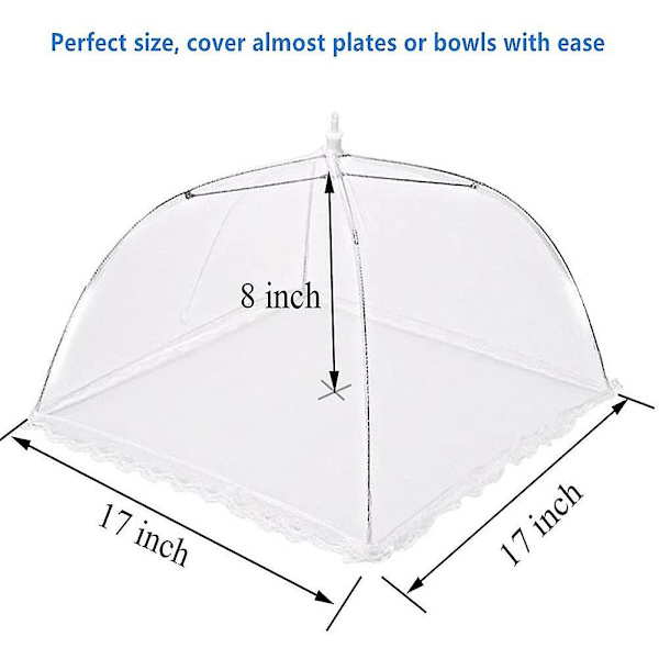 (6-pack) Pop-up utomhus Picknick Mesh Matskydd Tält Paraply för utomhus och camping Mat Cover Håll ute flugor Myggor Idealisk