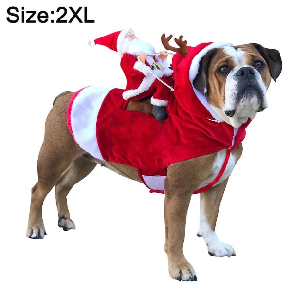 Husdjurs juldräkt hund tomte hästridande dräkt husdjurs julmaterialxxl