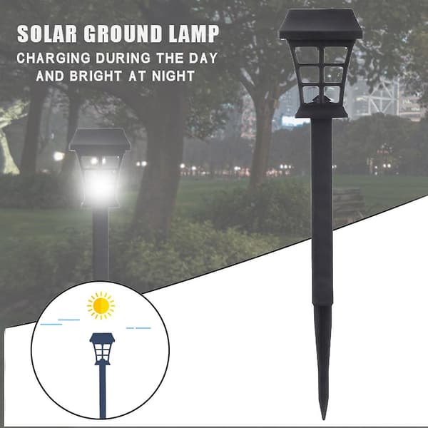 LED-solcellslampor för trottoarer, gräsmattor och innergårdar, svart