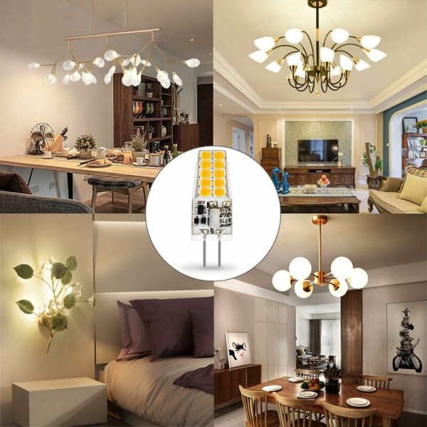 G4 LED-lamppu, 2W vastaa 20W halogeenivaloa, G4 LED-lamput lämmin valkoinen 3000K 220LM, ei himmennettävissä AC/DC 12V 360 astetta, 10 kpl??[Energiatehokkuusluokka E]