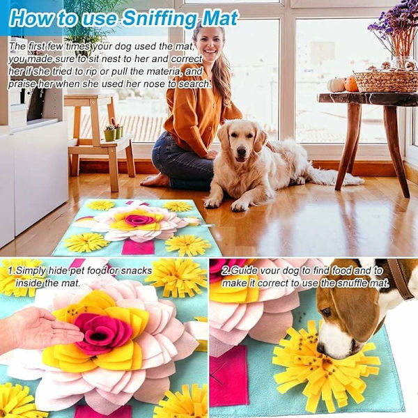 Sniffmatta för hundar, Triumph Dog Play Mat Interaktiv leksak Valp Sniffmatta Husdjursmatningsmatta Hundtränare Mattor för tryckavlastning Hjärnstimulering