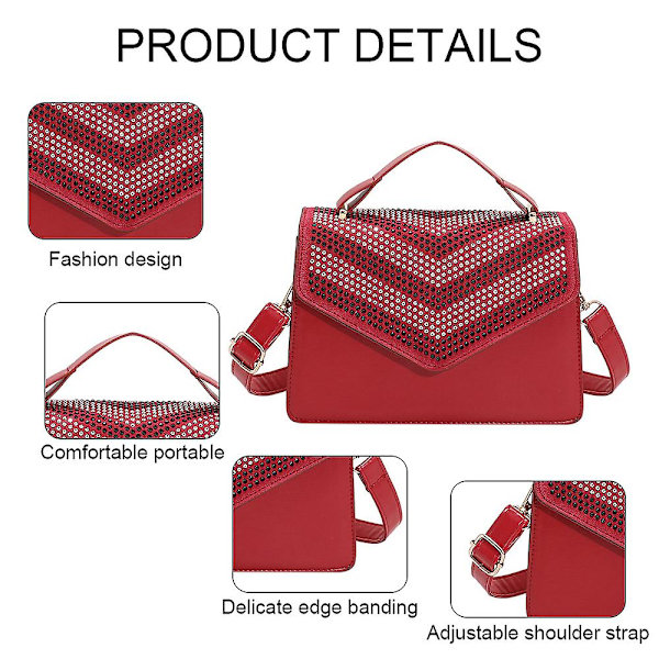 Crossbody-väska Designer Aftonväska Clutch Handväska för Bröllop/Bal/Fest
