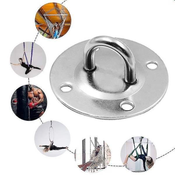 Skruvkrokfäste, rostfritt stål Aerial Yoga Fixeringsbricka Hängmatta Sandsäck Swing Top Spänne Stol Krok Viktlager Fixering Rund hängande bricka (1p