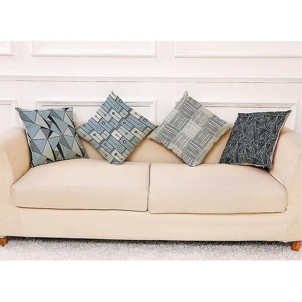 Kuddfodral Enkel Geometrisk Mönster Soffa Bil Kastkudde Överdrag Heminredning 4-pack