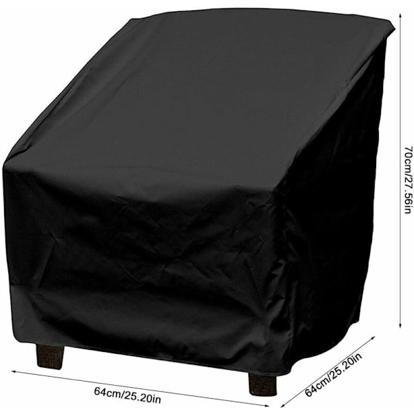 Dammskydd Triumph PU Möbelskydd Vattentätt Stolsöverdrag Soffa Skydd Trädgård Uteplats Utomhus Vindtät Anti-UV Möbler Set Överdrag (Svart)