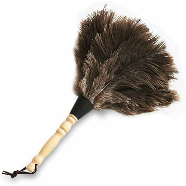 Pehmeä pölyhuiska strutsihöyhenistä - 38 cm