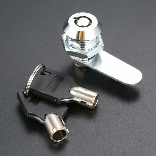 Rörlås i zinklegering för säkerhetslåda, dörrcylinder, brevlåda, verktygslåda, 2 nyckellås (20 mm)