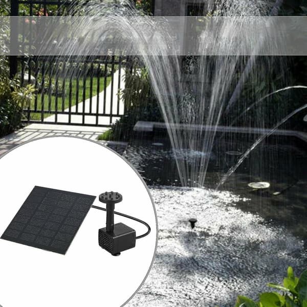 Solcellsfontän Vattenpump Ström Panel Fontän Pool Trädgård Vattning 200l/h-1