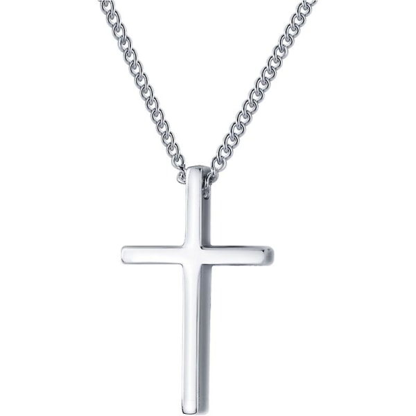 925 sterling silver kors hänge halsband för män kvinnor kristna smycken kors halsband 15,7 tum