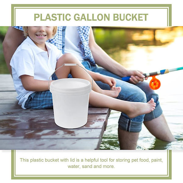 Behållare lock gallon färger hink 1,5 gallon hink handhållen plasthink färg hink behållare gallon hink handtag