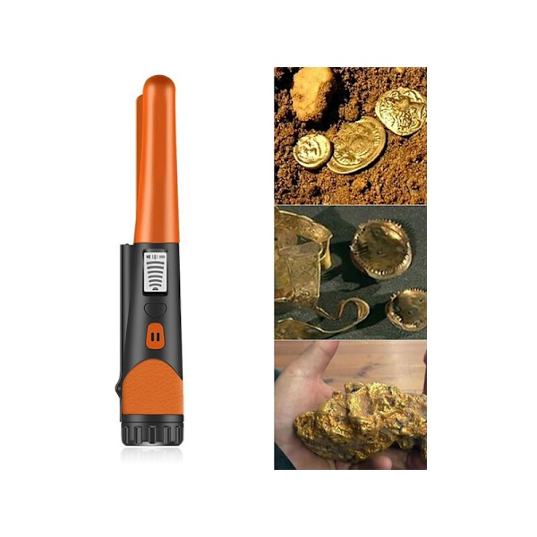 Metaldetektor Høj følsomhed Håndholdt metaldetektor En knap LED-display Gulddetektor Pointer Metaldetektor 1 stk (Orange)