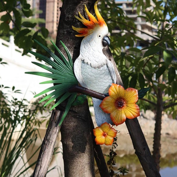 Metall papegoja väggdekoration utomhus konst staket fågel hängande prydnad järn siluett