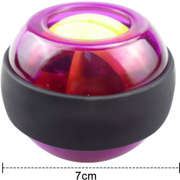 Metalliydinranneharjoitusrannetta vahvistava gyropallo LED-valolla, violetti