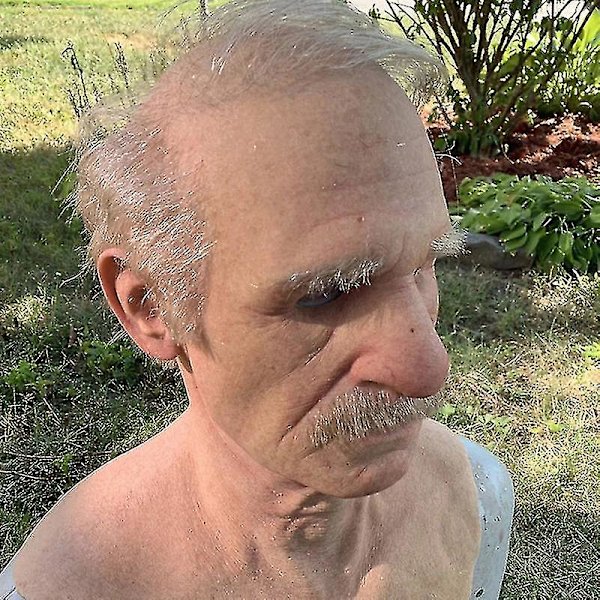 The Elder An Me Huvudbonad Realistisk Silikon Människohuvud Heltäckande Mustasch-4