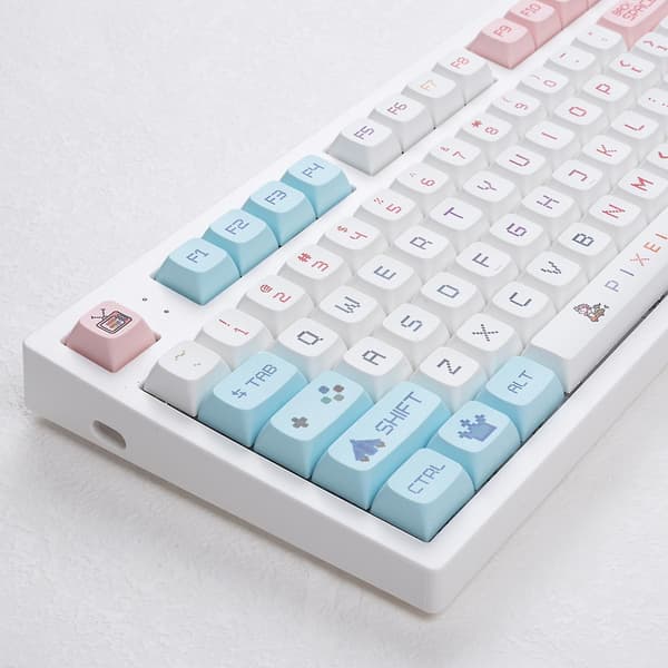 125 Tangenter Pbt Keycaps Xda Profil Dye-sub Engelsk Personlig Pixel War Keycap
