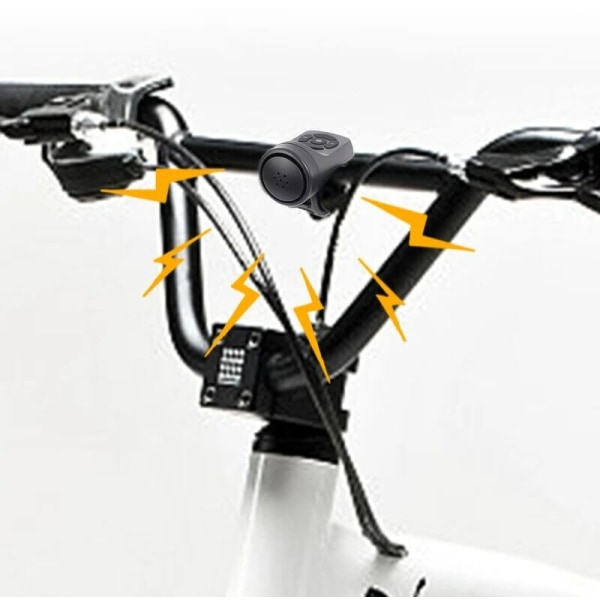 USB genopladelig cykel motorcykel elektrisk klokkehorn 4 modes mountainbike tyverialarm horn cykeltilbehør 1 stk sort