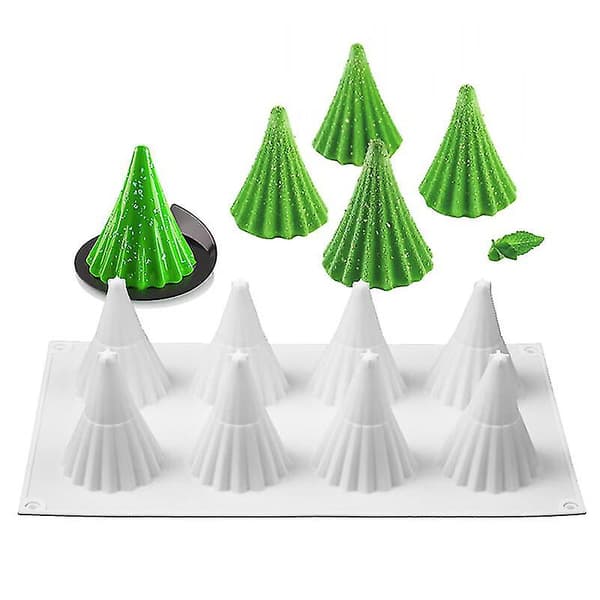 8-håls julgransformad silikonkakform kakor 3D-bakverktyg