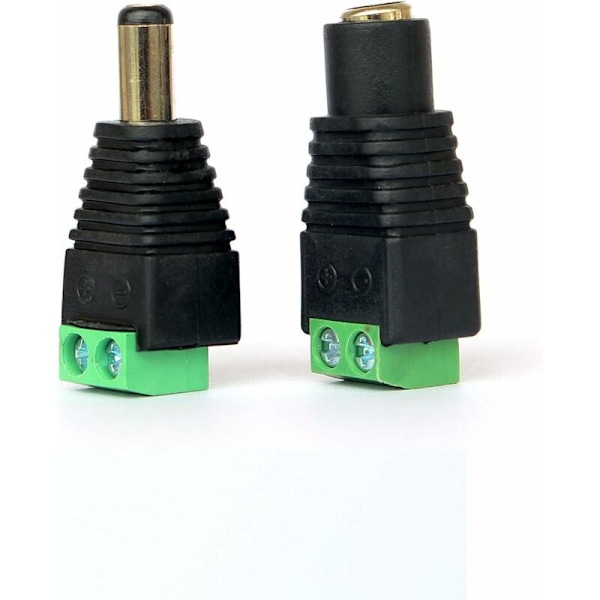 5x DC-liitin uros 5x naaras videovalvontakameraan 2.1 x 5.5 mm