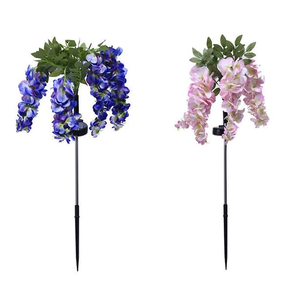 Solcellsdriven Wisteria Blomsterträdgårdsinsats Multifunktionell (Lila)