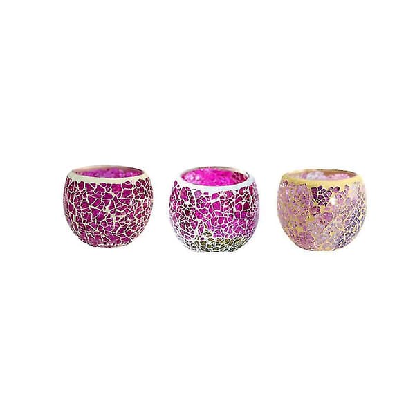 3 st Mosaik Glas Ljusstake
