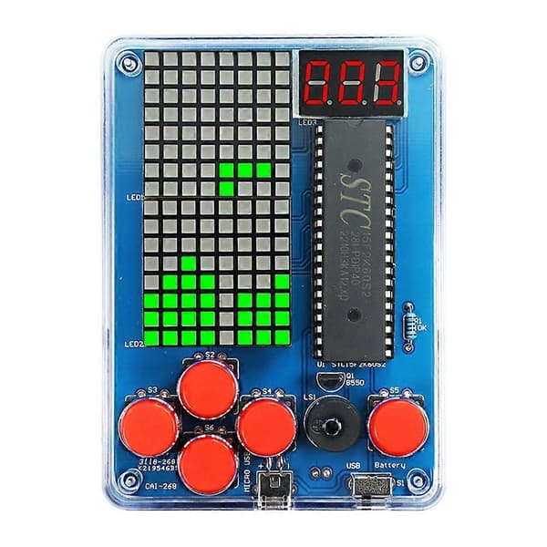 Mini Pixel-spelkonsol byggsats, retro klassisk spelkonsol, DIY elektronisk lödningssats, A
