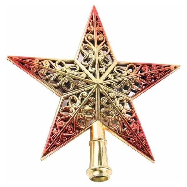Devenirriche-Creux Star Julgransprydning Julgransdekoration Blank Röd Guld 20cm (7,9\")