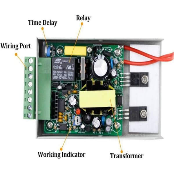 AC 110-240V til DC12V 3A 36W strømforsyningsstyring til døradgangskontrolsystem.
