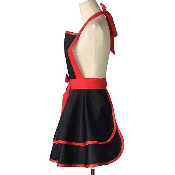 Retro Bomulls Förkläde Prinsessa Midja Slips Vattentät Förkläde Kock Smock Förkläde - Grön