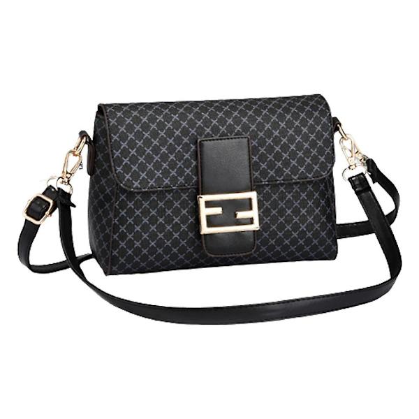 Crossbody-väskor för kvinnor, trendig designer axelväska, klassisk handväska med justerbar rem, svart