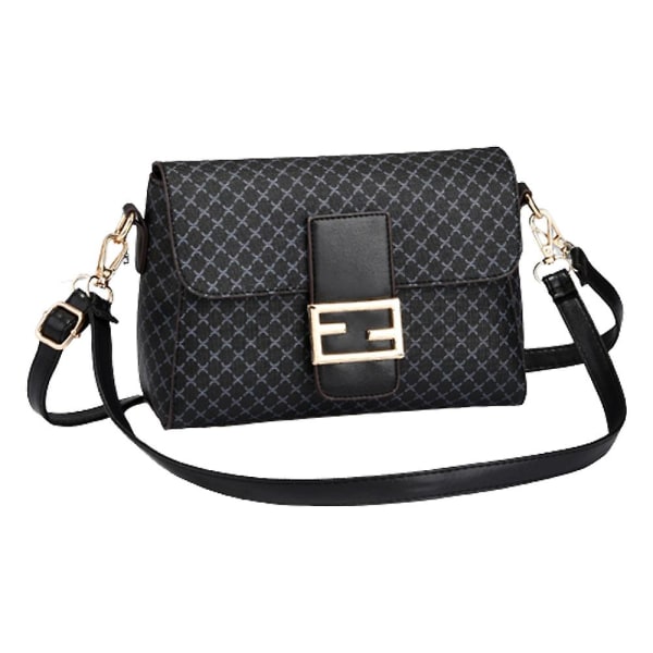 Crossbody-väskor för kvinnor Trendig designeraxelväska Klassisk handväska med justerbar remsvart