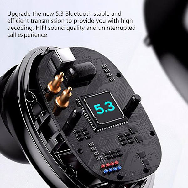 Bluetooth headset 72 timmar lång batteritid Svart